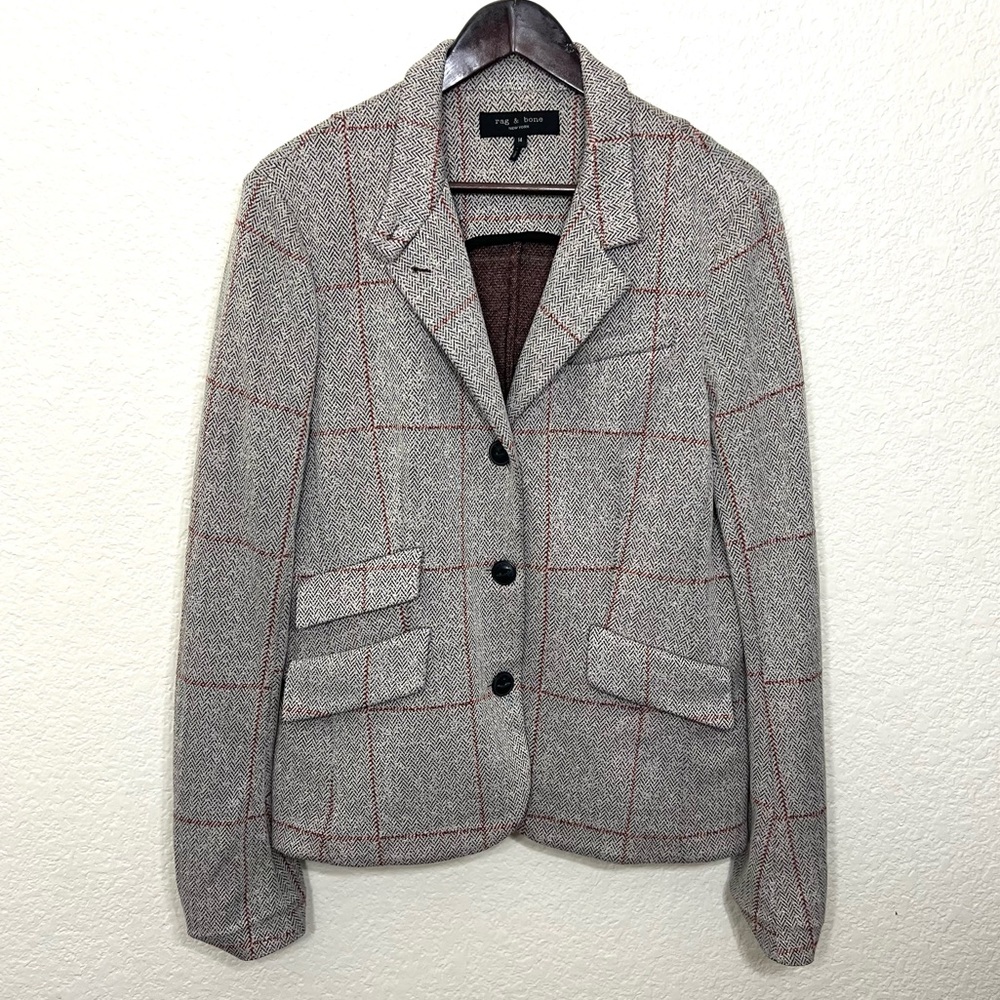 rag & bone Slade Check Print Blazer size 14 - Picture 3 of 13
